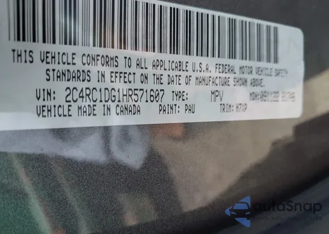 2017 Chrysler Pacifica Touring из США, поврежденный, VIN 2C4RC1DG1HR571607